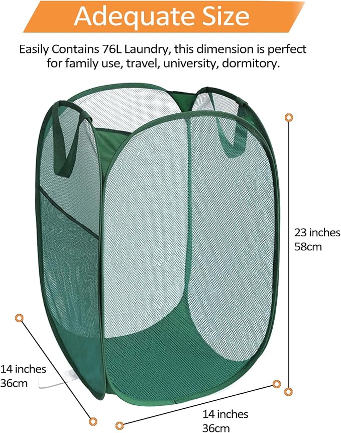 2 Pack Durable Collapsible Laundry Baskets - Image 4