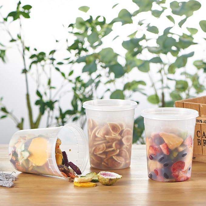 FULING 32oz Plastic Deli Containers, 240 Sets - Image 5