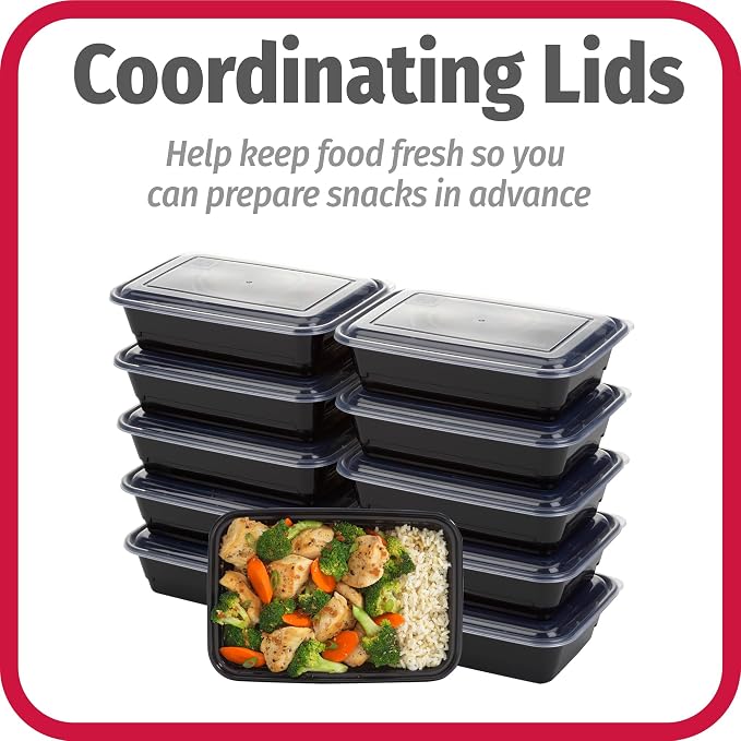 GoodCook Meal Prep Containers, Single Compartment 10-Pack | BPA-Free Reusable - Image 10