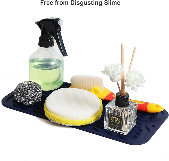 ZLR Silicone Sink Caddy & Sponge Holder, Midnight Blue | Sink Organizer - Image 8
