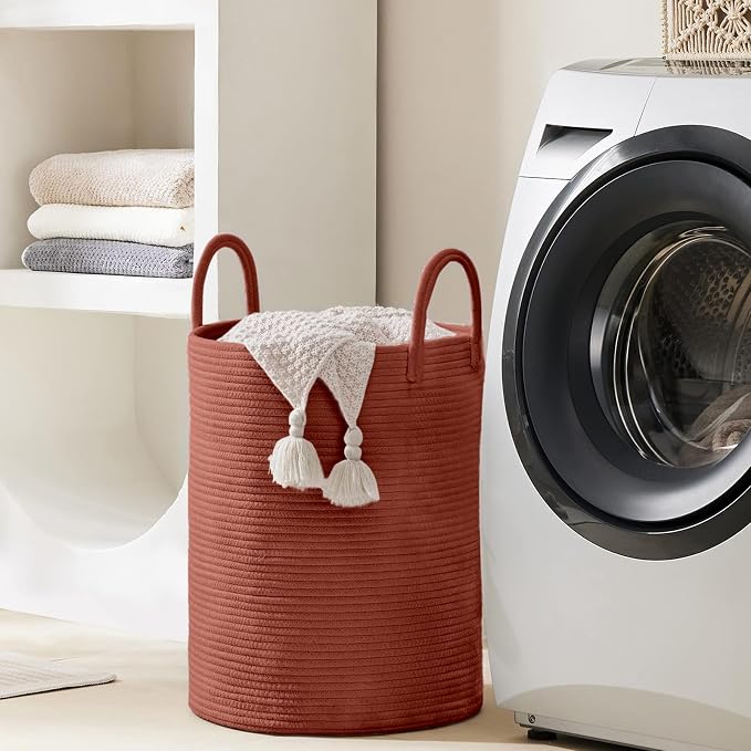 YOUDENOVA Cotton Rope Laundry Hamper Basket, 58L Blanket Basket - Image 6