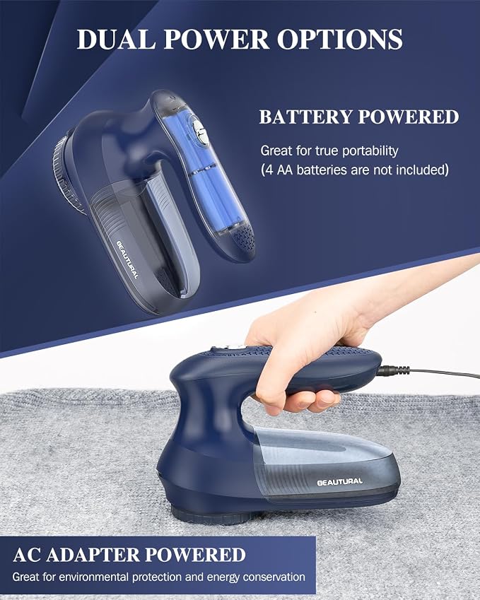 BEAUTURAL Fabric Shaver and Lint Remover, Portable Sweater Defuzzer | AC - Image 3