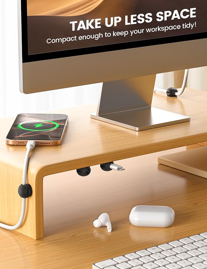Lamicall 8 Pack Magnetic Cord Organizer, Mini-Soft Silicone Clips | Cable - Image 4
