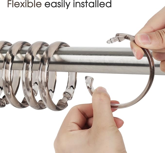 Light Taupe Shower Curtain Hooks - Image 4