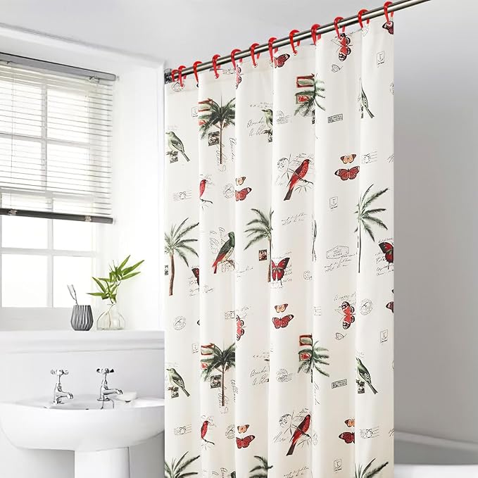 Top-spring Red Shower Curtain Hooks 12Pcs Drop Shaped Hooks - Image 6