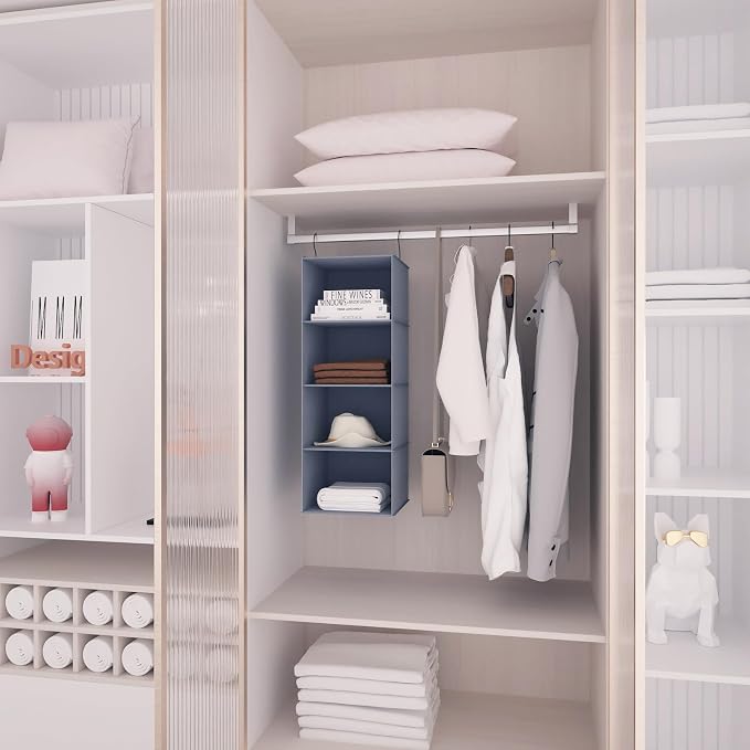 Hanging Closet Organizer 4-Shelf, Oxford Fabric Wardrobe Storage, shoes & - Image 9