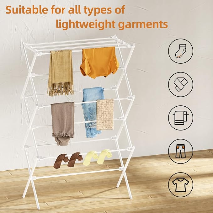 Drying Rack Clothing, 3-Tier Clothes Drying Rack Foldable, Antirust Laundry - Image 7