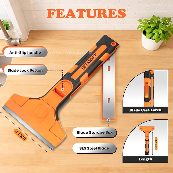 JETMORE 2 Pack Window Scraper Floor Scraper - Image 4