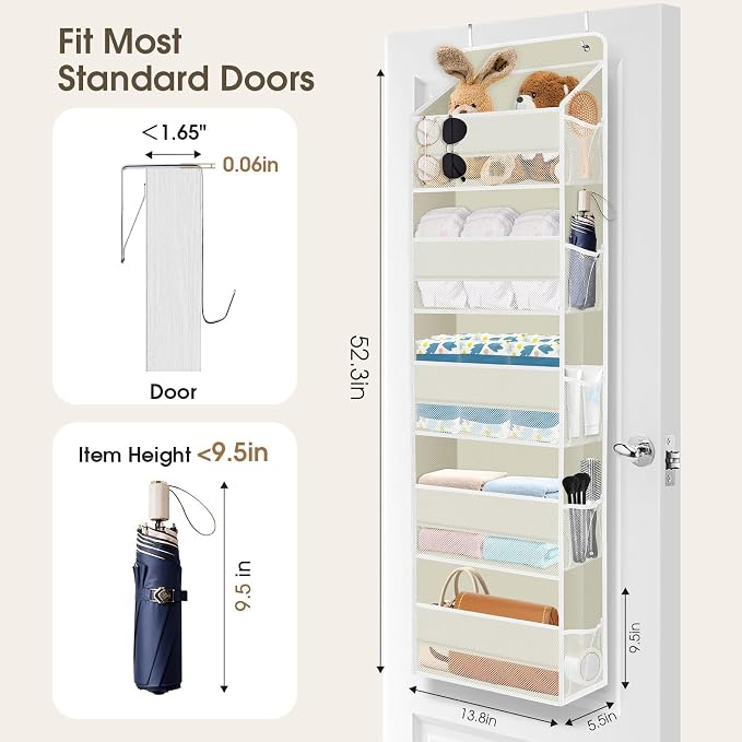 2 Pcs Over The Door Organizer Large Capacity Hanging Storage Room Organizer - Image 2