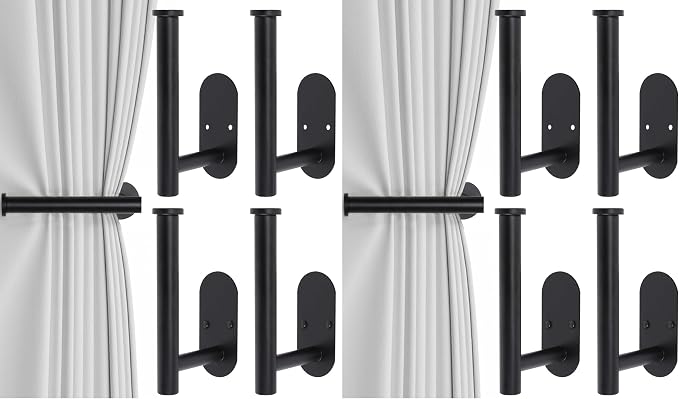4pcs Curtain Holdbacks, Screw-in Curtain Tiebacks Curtain Tie Backs Curtain by Hoousuper