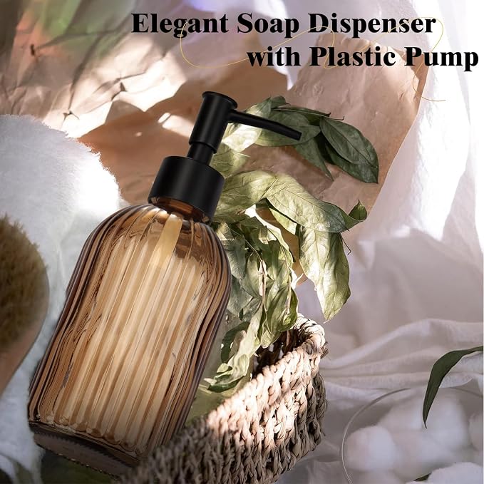 1 Pack 13.5oz Glass Soap Dispenser - Image 3