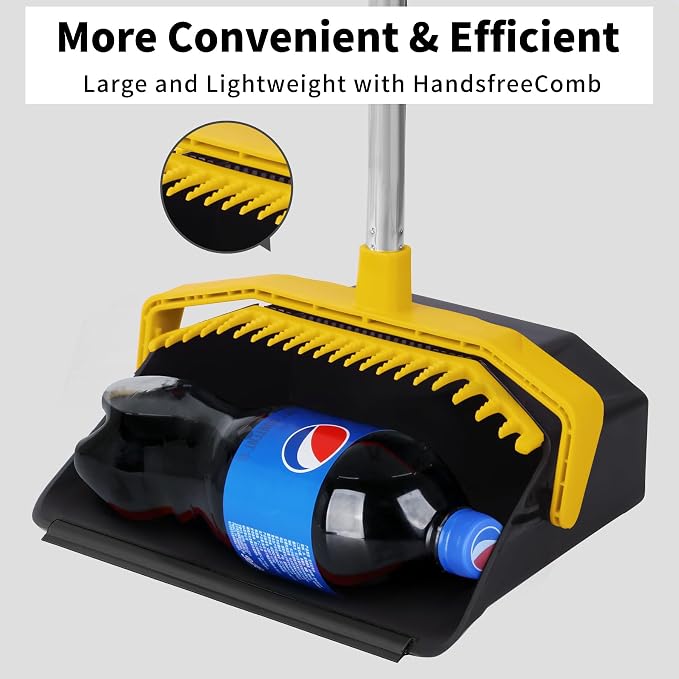 Broom and Dustpan Set for Home, ZeroGap Lip, Upright Storage Broom Combo for - Image 3