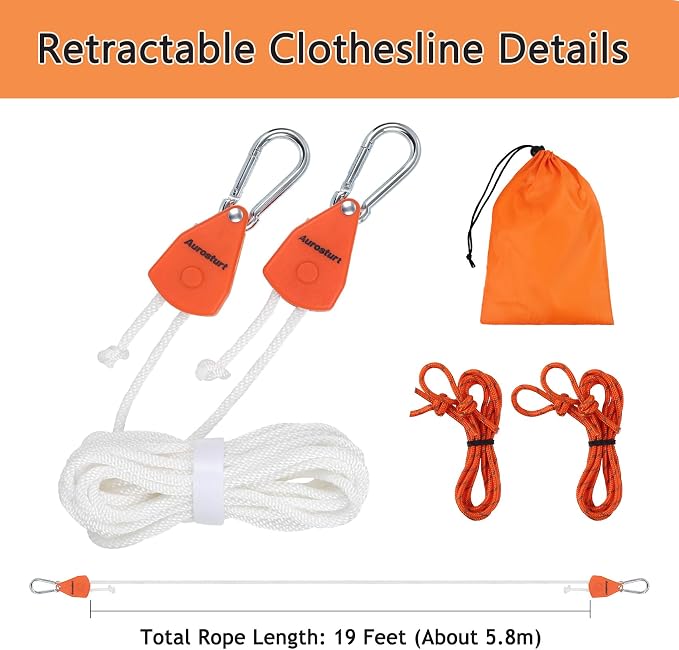 19FT Retractable Clothesline Outdoor - Image 2
