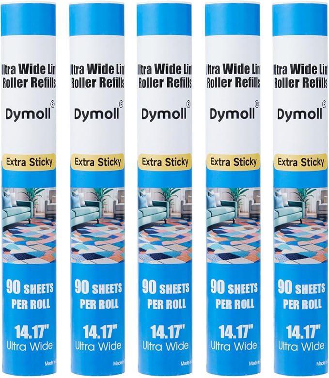 Dymoll 14.17" Lint Roller Refills, Extreme Sticky Large Surface Lint Roller by DYMOLL