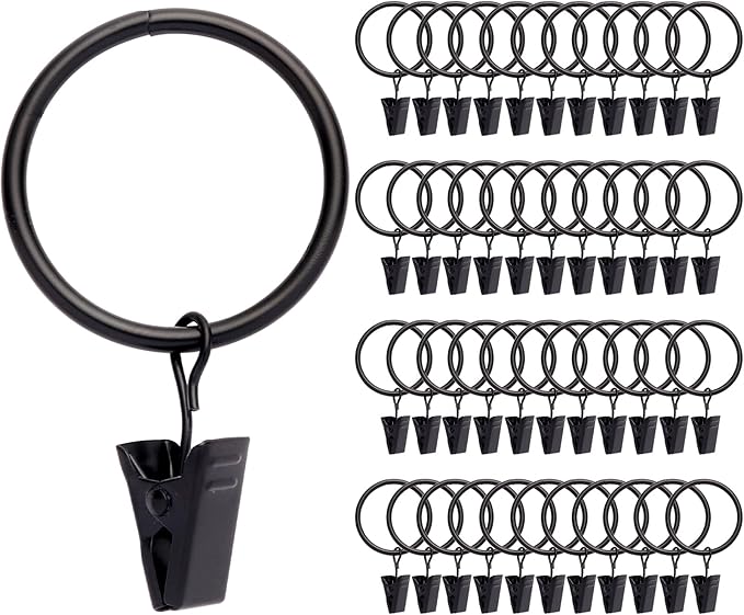 40 Pack Rings Curtain Clips Rustproof Metal Window Drapery Decorative Clips by Fivebop