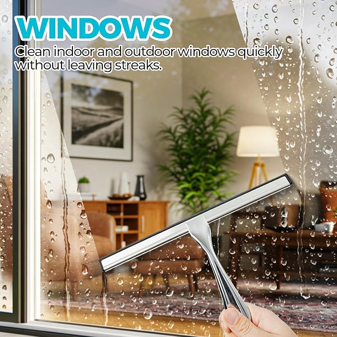 12" Shower Squeegee for Glass Doors, Tile Walls, Car Windows, New Home - Image 5