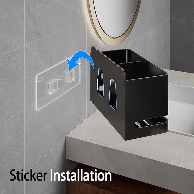 Electric Toothbrush Holder, Wall Toothbrush Holder Bathroom，2 Slot | Made of - Image 6