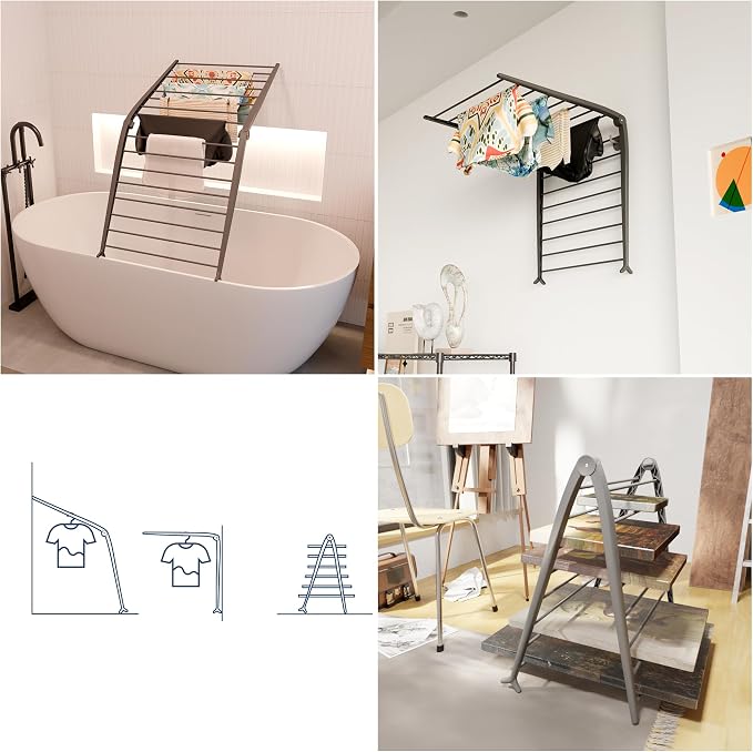 Whitmor Spacemaker Folding Drying Rack, Indoor Clothes Organizer - Image 4