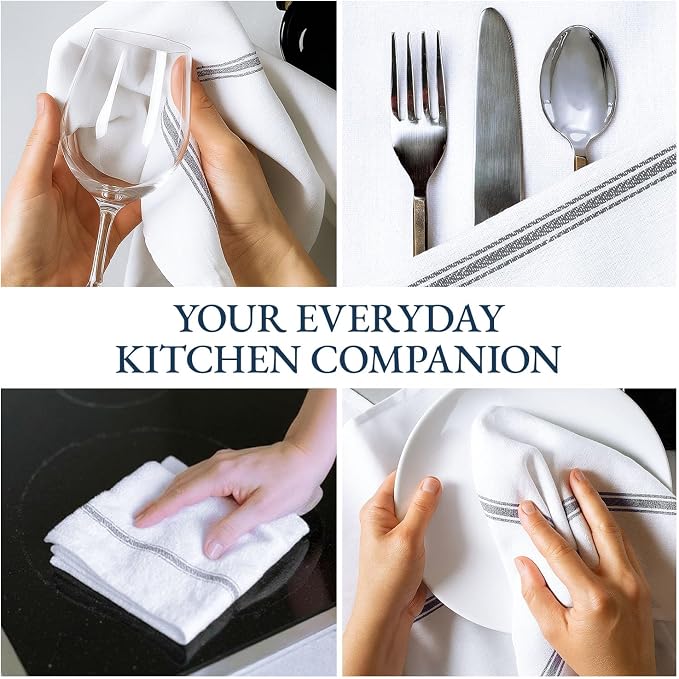 LANE LINEN Dish Towels for Drying Dishes 100% Cotton Absorbent 12 Pack - Image 7