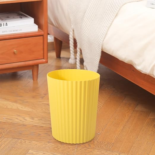 JiatuA Small Bathroom Trash Can Plastic Wastebasket Garbage Can Yellow | Sturdy - Image 7