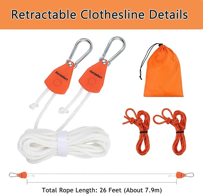26FT Retractable Clothesline Outdoor - Image 2