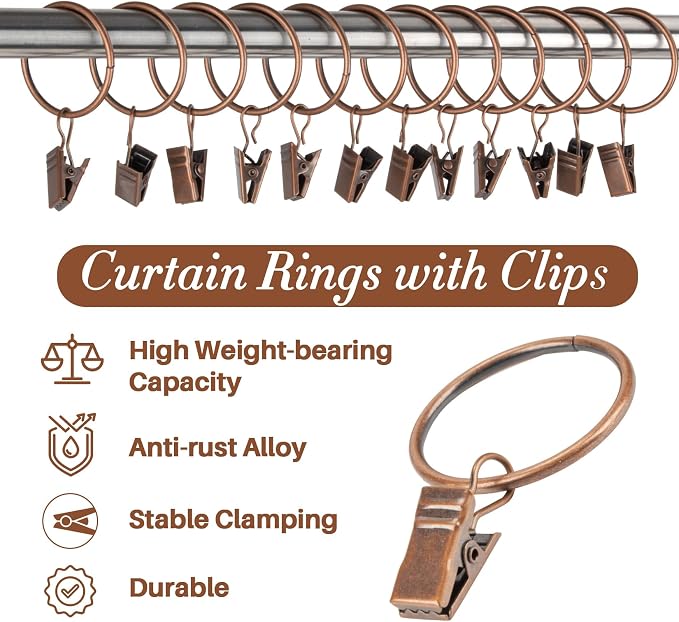 MAQIHAN 40PCS Curtain Rings - Image 2