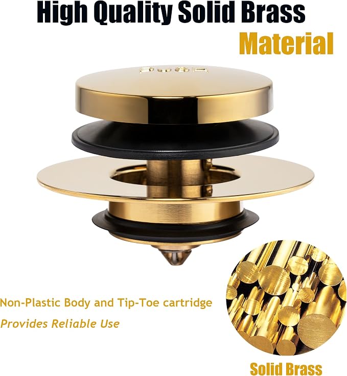 Universal Tip Toe Bath Drain Stopper and Cover, Bathtub Drain Stopper, Replaces - Image 5