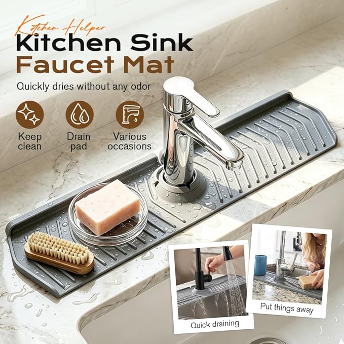 Kitchen Sink Faucet Mat, 2025 New Foldable Faucet Mat - Image 3
