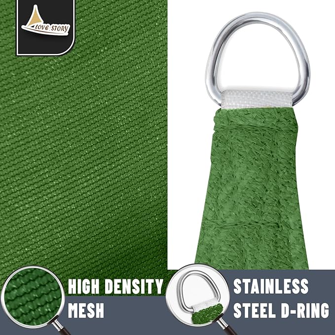 LOVE STORY Custom Size 9' x 13' Piquant Green Sun Shade Sail Canopy Commercial Rectangle Sail Shade Fabric for Patio Garden Backyard Pool (Customized)
