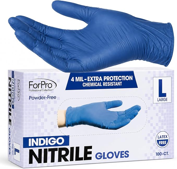 ForPro Disposable Nitrile Gloves, Chemical Resistant, Powder-Free, Latex-Free - Image 2