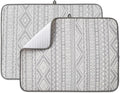 FRESHMINT Dish Drying Mats 2 Pack, Global Bohemian | Quick Dry, Ultra Absorbent by FRESHMINT