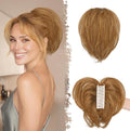 BARSDAR Claw Clip Short Human Hair Ponytail Extension with Bendable Metals - DIY 8 Inch Real Human Hair Auburn Brown Messy Bun Hairpieces for Women - Thick Natural Short Ponytail Daily Wear