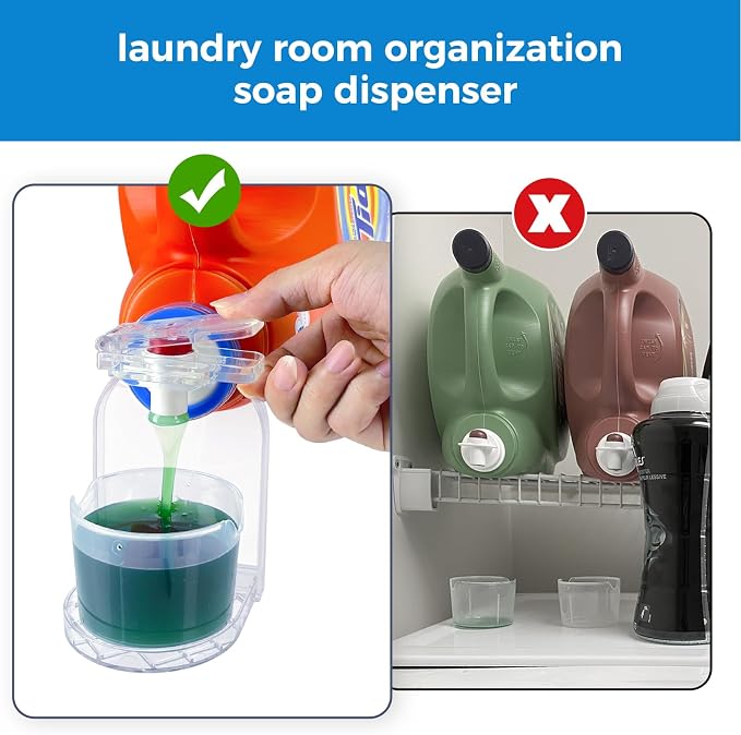 Clear Laundry Detergent Dispenser Cup Holder & Nozzle Force-Saving Switch - Image 3