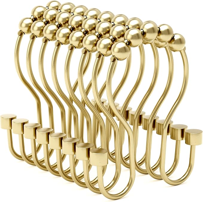 Bathway Shower Curtain Hooks, Shower Curtain Rings Rust Proof Double Hook by Bathway