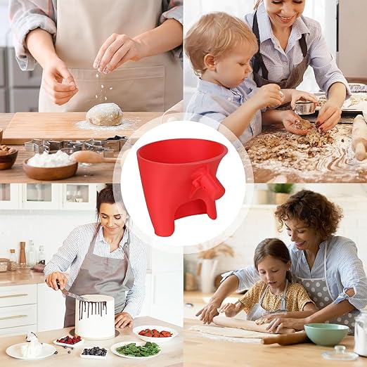 White Stand Mixer Attachment,Flour Funnel for Kitchen Aid Mixer,No Mess Anti Spill Design for 4.5-5 Qt Tilt Head Dishwasher Safefor Normal Temperature Wash, Baking Tool