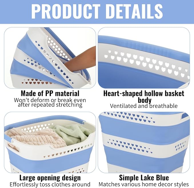 2 Pcs Collapsible Laundry Baskets - Image 3