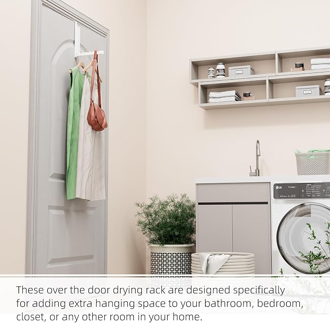BAKON Over The Door Hanger Folding Clothes Drying Rack, Folding Hanging Coat - Image 4