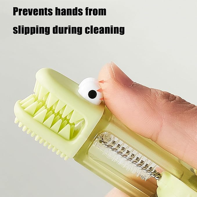 PandaEar 3-in-1 Crocodile Bottle Lid Cleaning Brush Set, Tiny Crevice Gap - Image 2