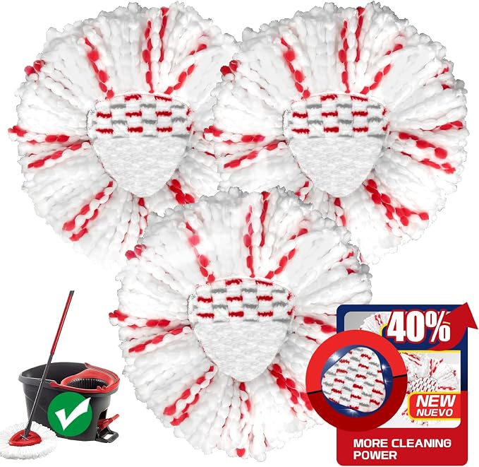 3 Pack Spin Mop Head Replacement by Dwavele