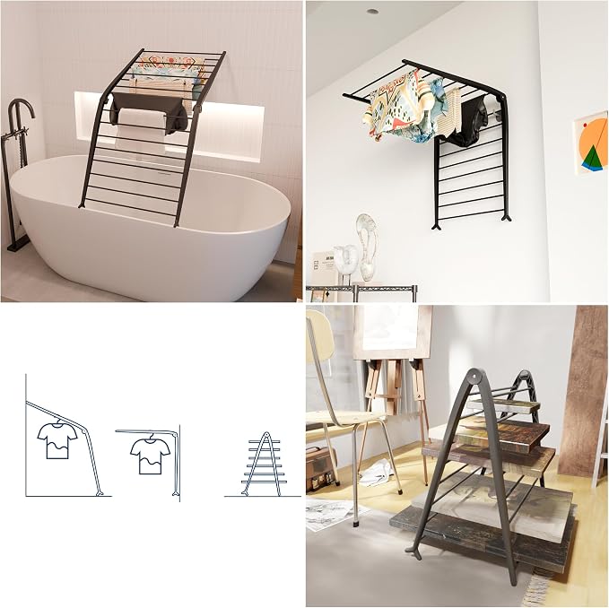 Whitmor Spacemaker Folding Drying Rack, Indoor Clothes Organizer - Image 6