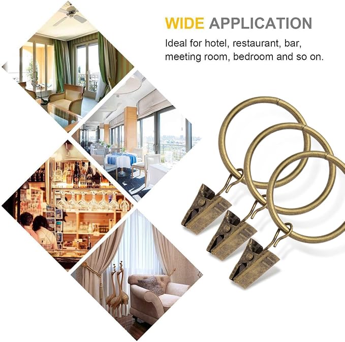 40 Pack Rings Curtain Clips Rustproof Metal Window Drapery Decorative Clips - Image 5