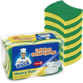 MR.SIGA Heavy Duty Cellulose Scrub Sponge, Dual-Sided Dish Sponge, 12 Pack | by MRSIGA