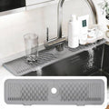 24 Inch Silicone Faucet Mat for Kitchen Sink, 7° Slope Fast Self-Draining Sink by EBIGIC