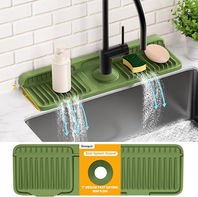 17.7'' Faucet Mat for Kitchen Sink Splash Guard Folding Kitchen Sink Faucet Mat - Image 9