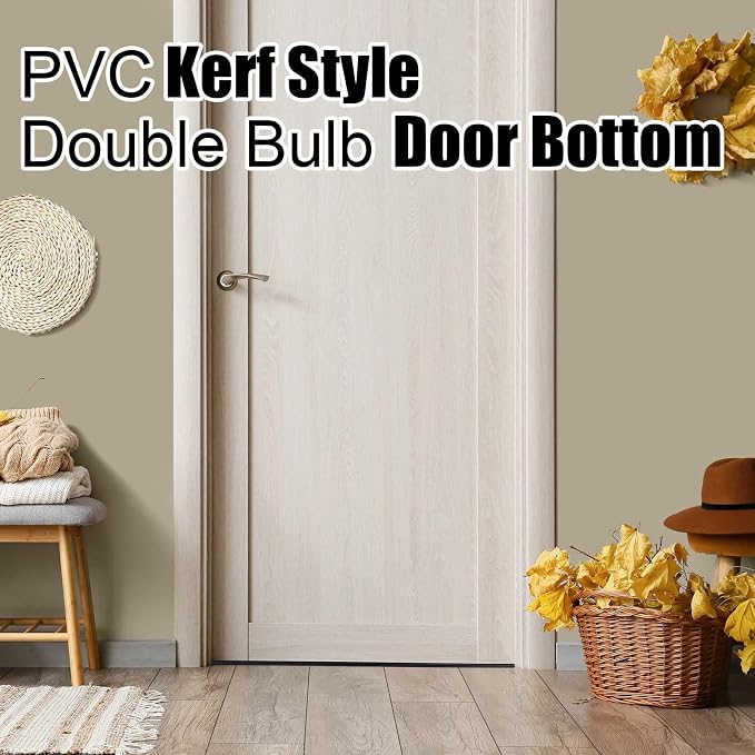 Pushglossy 2 Pcs 36" Kerf Door Sweep Double Bubble Kerf Black | 1-3/4" Wide - Image 5