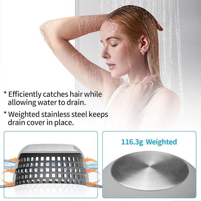 Aluvor Shower Drain Hair Catcher Bathtub Drain Cover Sink Drain Protector | - Image 5