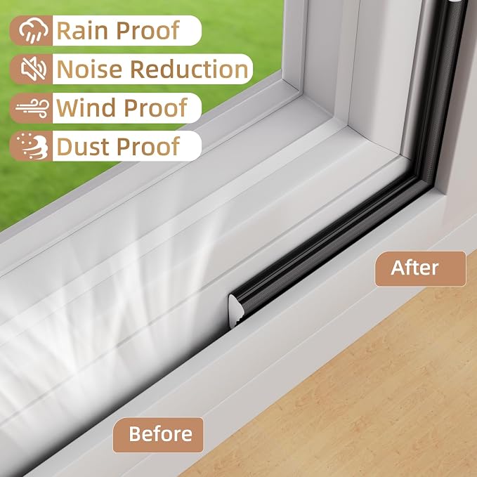 Kneelisa 118” Wedge-Shape Foam Window Weather Stripping Door Seal | - Image 7