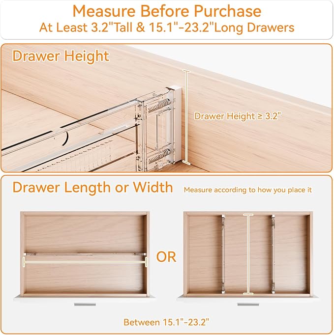 8 Pack 3.2 Inch Shallow Acrylic Drawer Dividers - Image 5