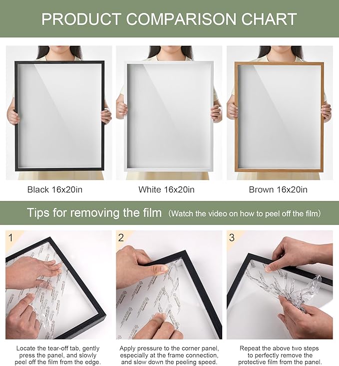 16x20 Shadow Box Display Case Picture Frame with Soft Linen Back, Large Wood Color Shadow Box 16x20 for Flowers Medal Display Case Jersey pet Graduation Memorabilia Baby Ltems Crafts Photos
