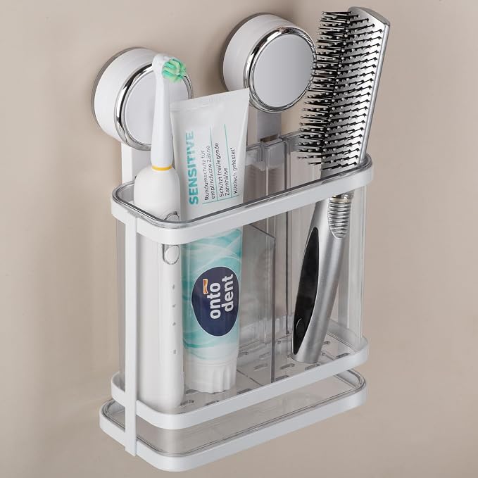 Toothbrush Holders Electric Tooth Brush and Toothpaste Organize, Suction Cup - Image 3